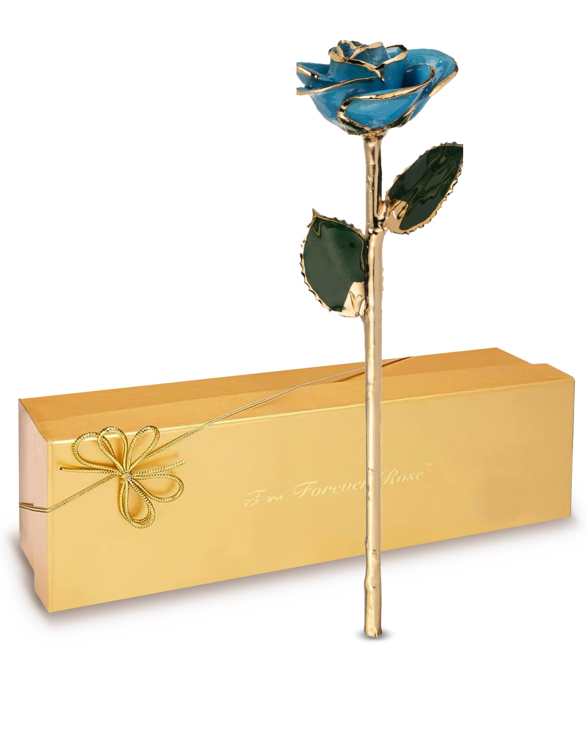 Amazon.com: Forever Rose Frozen Blue Sparkle Real Rose Dipped in